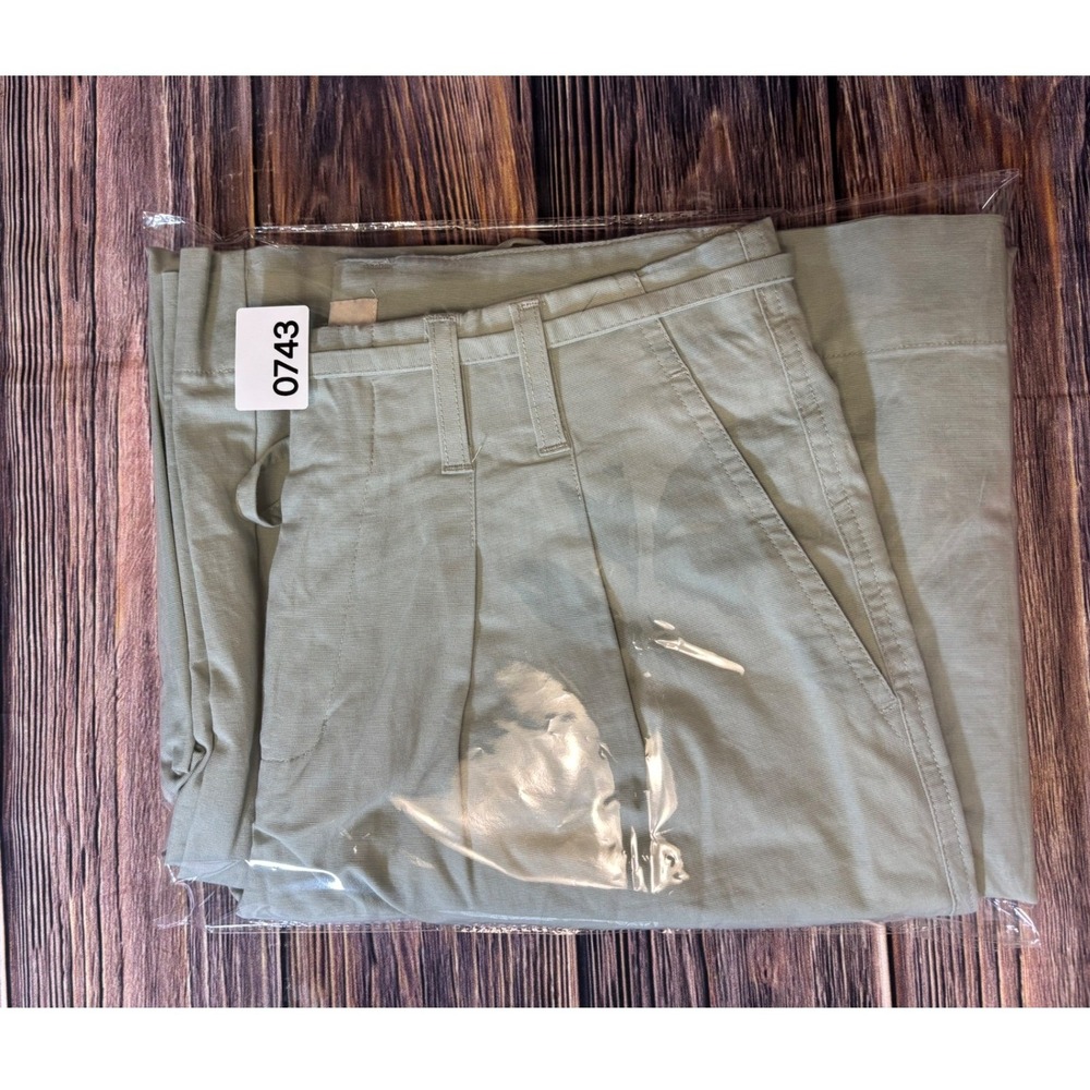 A New Day Cropped Pants Womens 4 Light Blue Wide Leg Drawstring Waist Pockets - Picture 12 of 12